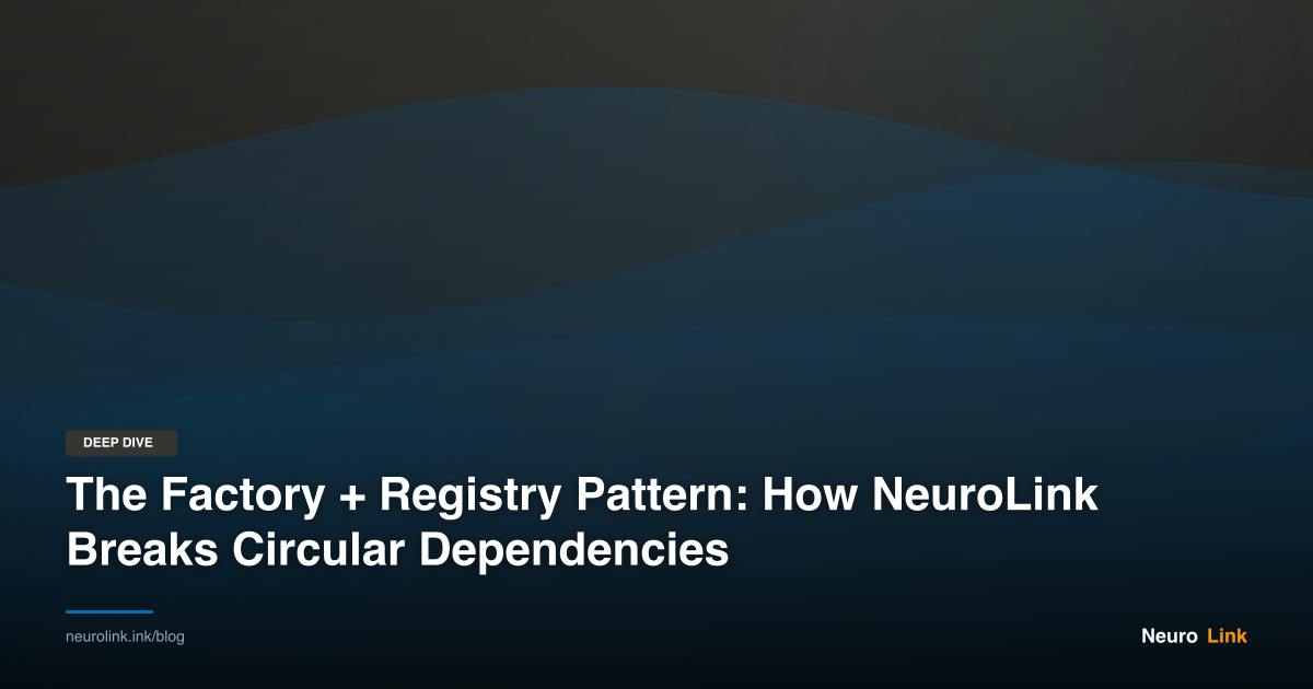 The Factory + Registry Pattern: How NeuroLink Breaks Circular Dependencies
