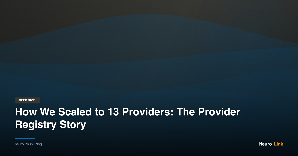 How We Scaled to 13 Providers: The Provider Registry Story